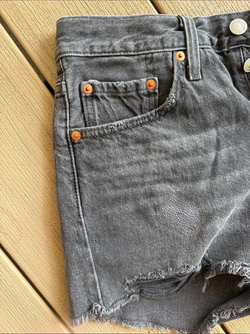 Levi's Black 501 Denim Shorts